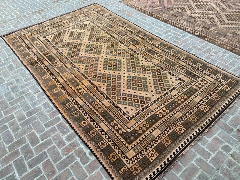9x16 ft Oriental Faded Large Handwoven Afghan Traditional Geometric Wool Carpet gallery