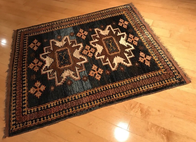 RUG, semi-antique, Beautiful Black, Tan, Ivory, Brown & Taupe gallery