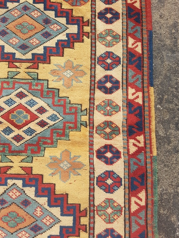Vintage Hand Made Traditional Rug Oriental Wool Multicolor Carpet 135x91 cm gallery