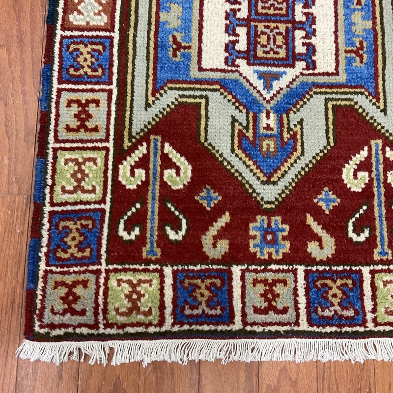Handmade Indo Kazak Wool Rug 2' X 3' gallery