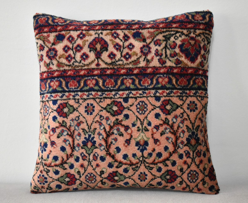 Turkish Pillow Cover Sofa Rug 16'' x 16'' Made of Antique Cushion Cover Carpet gallery
