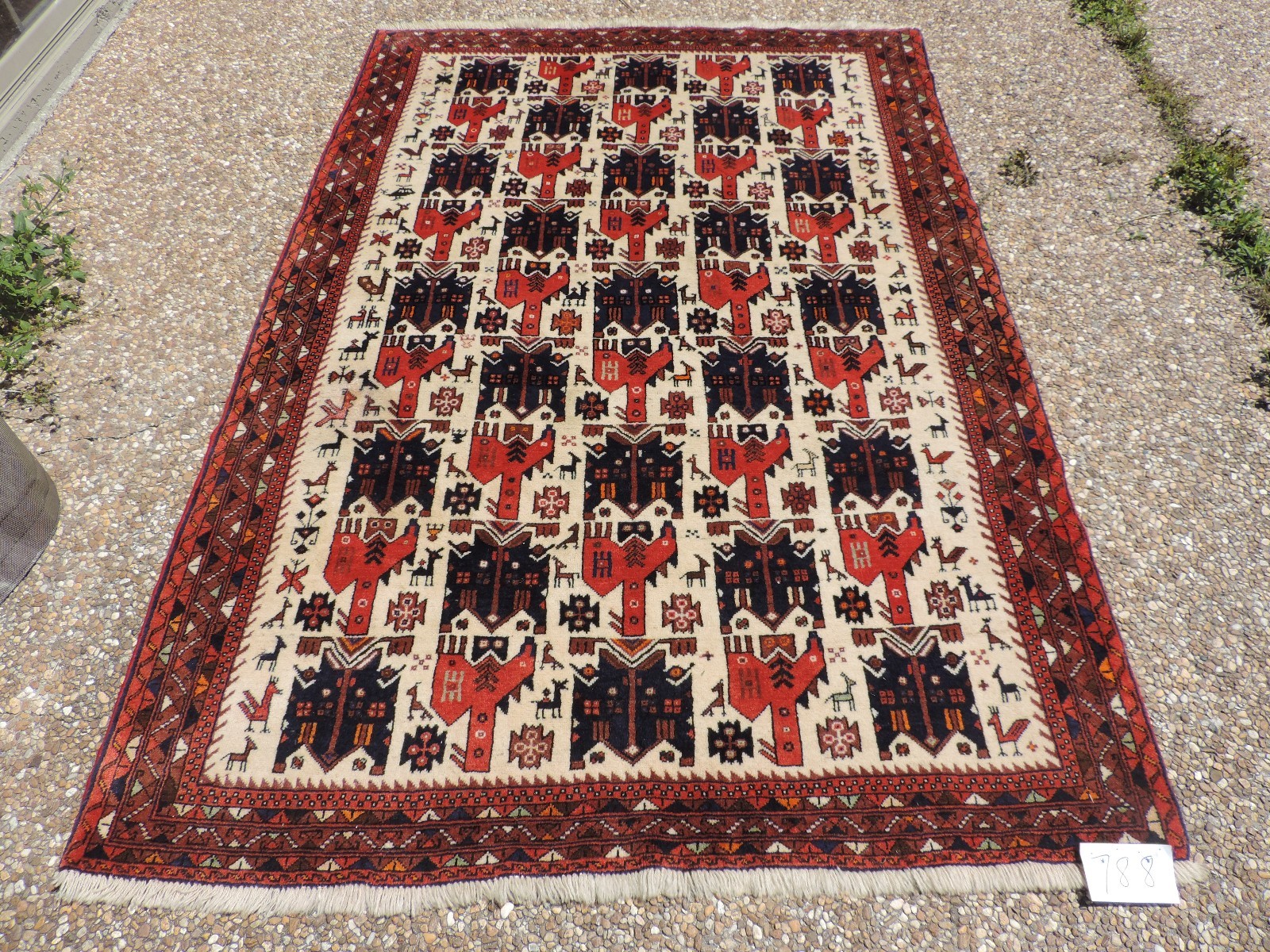 5x8ft. Amazing Afghan Bird and Animal Wool Rug gallery