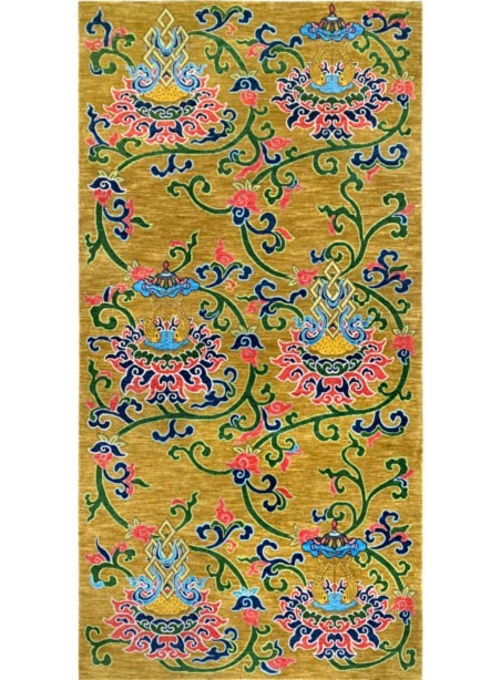 Tibetan Traditional Buddhist Meditation Rugs 3x6 ft Handmade Antique Floral Rugs gallery