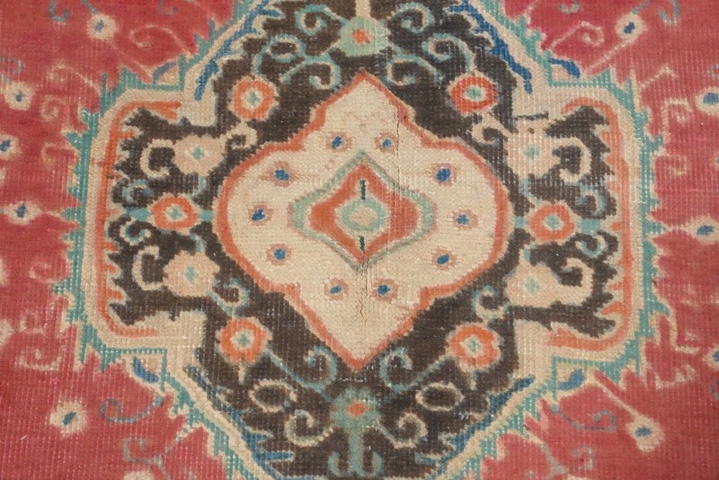 Vintage Handmade Traditional Rug 4x6 Red Medallion Design Wool Oriental Carpet gallery