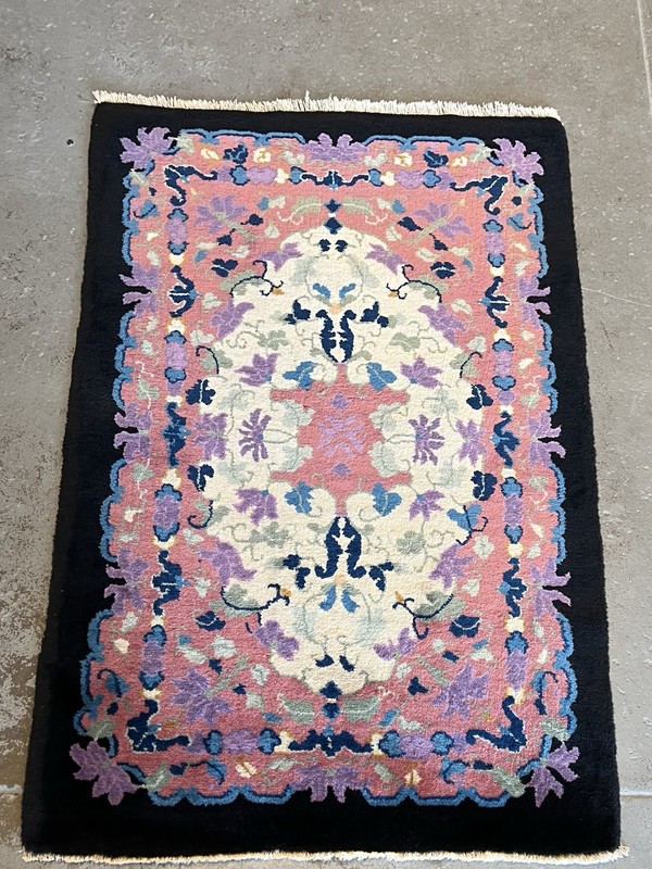 1920 Vintage Nichols Chinese Art Deco Rug Just Washed. Perfect Condition 3x5 gallery