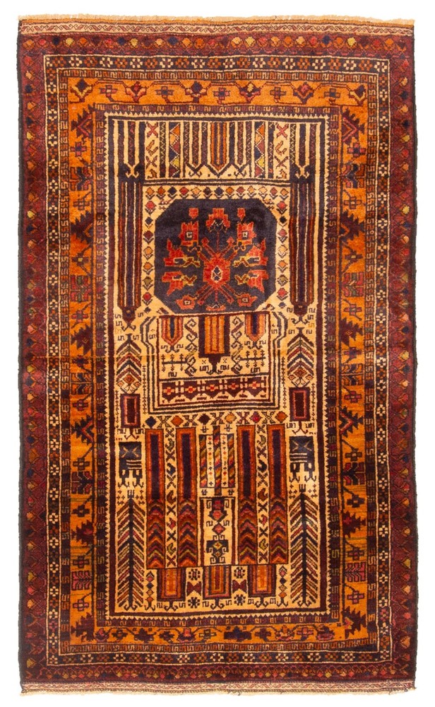 Vintage 2'9" x 4'11" Traditional Hand Knotted Vegetable Dye Wool Area Rug
