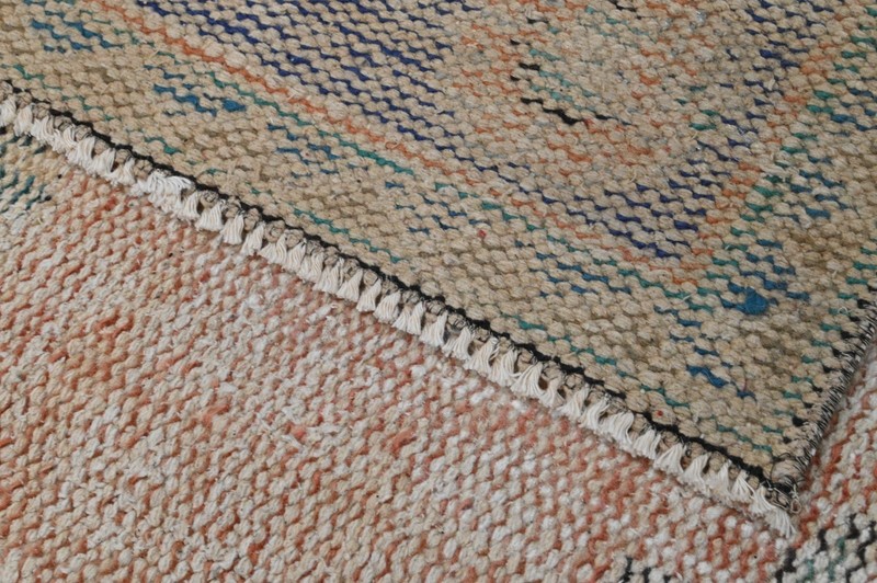 Oushak Turkish Vintage Rug 6x9 Kilim Rug Anatolian Handmade Boho Decor PEACH gallery