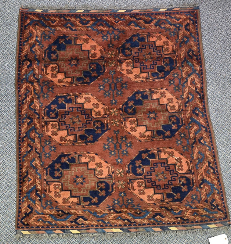 Antique Turkmen Tekke Ersari Rae Rug, Hand-Woven, Rich Red Geometric Rare Rug gallery