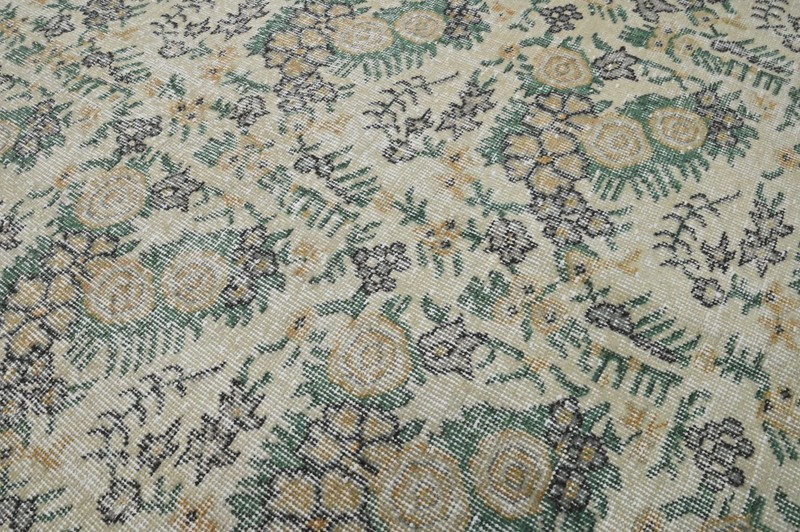 Oushak Turkish Vintage Rug 7x10 Kilim Rug Anatolian Handmade Boho Decor BEIGE gallery