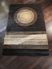 Danish EGE RYA Rug Wool Mid Century Dart Design 6’ X 4’