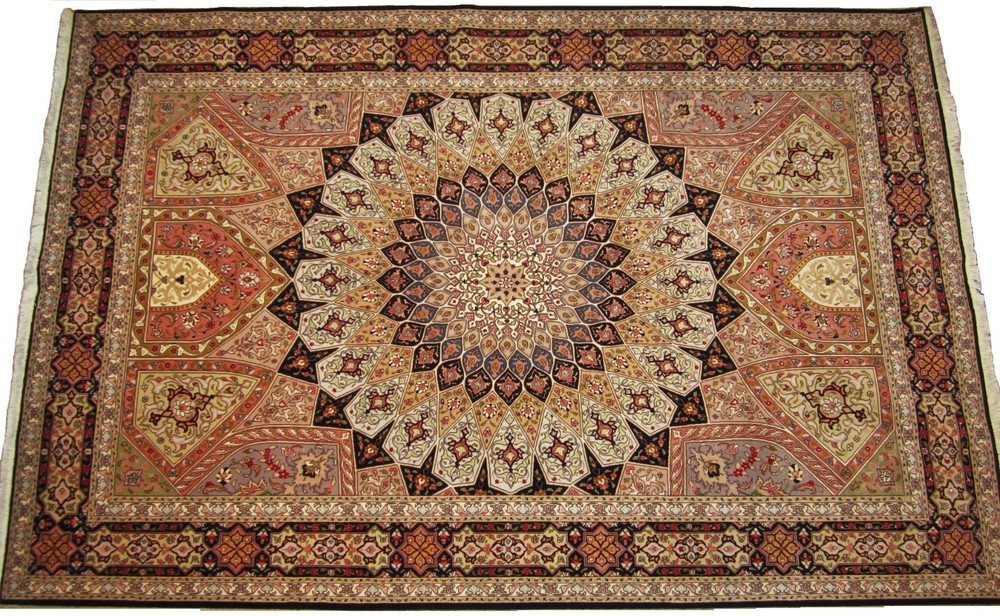 Fine Hand Knotted Rug - Dome Gonbad - 50 Raj - 6'8" x 10'