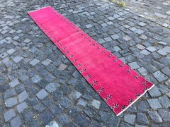Turkish Vintage Rug Handmade Wool Rug Bohemian Runner Rug Home Rug1,5 x 8,4 ft