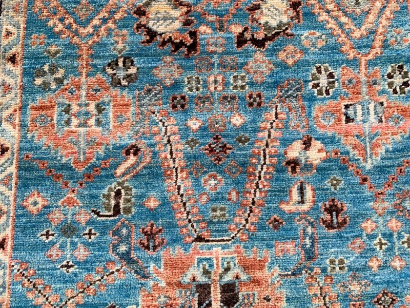 Rare Hand Knotted Caucasian Kazak Afghan Wool Runner Rug 3x8 ft Free Ship gallery