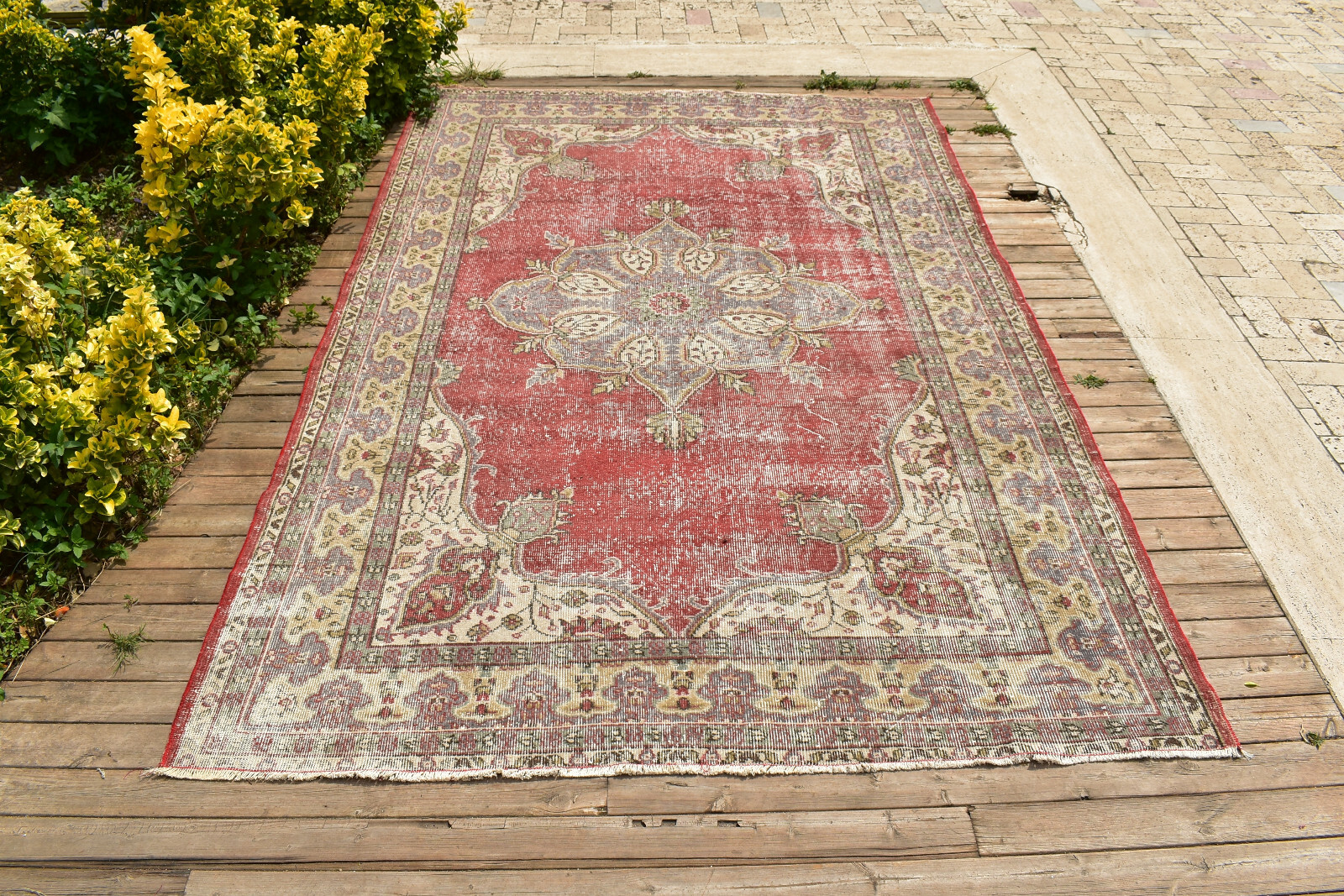 Turkish Rug 71''x108'' Oushak Rug Tribal 5x9 Rug Vintage Muted Color 181x276cm gallery