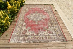 Turkish Rug 71”x108” Oushak Rug Tribal 5×9 Rug Vintage Muted Color 181x276cm
