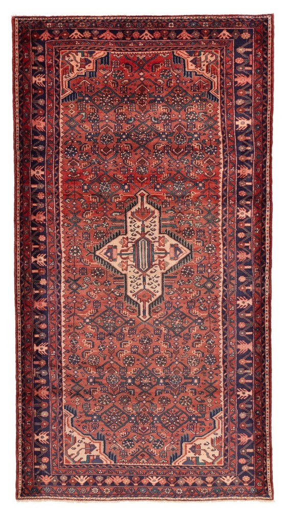 Vintage 4'9" x 8'10" Traditional Hand Knotted Vegetable Dye Wool Area Rug