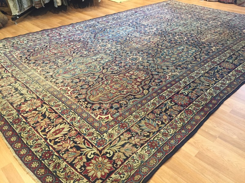 Ravishing Ravar - 1860s Antique Oriental Rug - Floral Carpet - 8.9 x 14.7 ft gallery