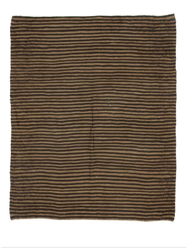 Vintage Turkish Hand-Knotted Mohair Wool/Cotton Brown Kilim Area Rug 4’5” X 6’ gallery