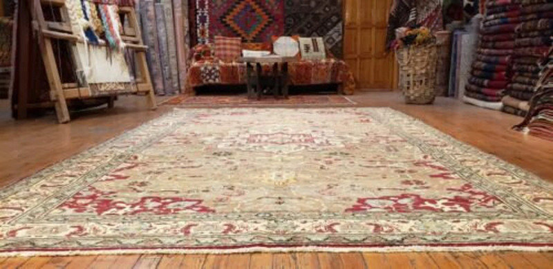 Exquisite 1930-1939s Antique Wool Pile,Vegy Dyes Floral Hereke Rug 6'7" x 10' gallery