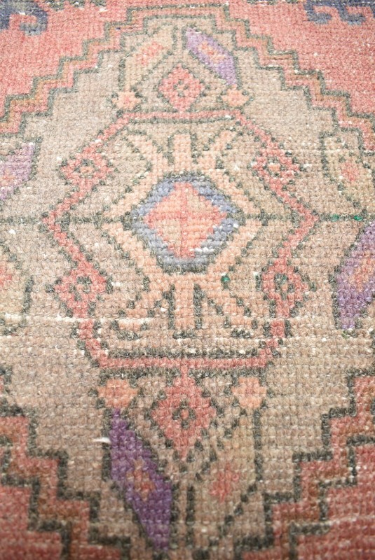 Turkish Rug 20'' x 26'' Vintage Kilim Small Anatolian Oushak Wool Low Pile Rug gallery