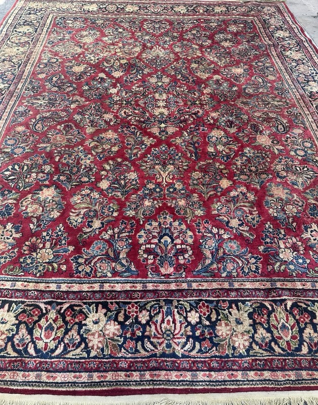 Antique Pearsan Boho Handmade Oriental Rug Allover Design 7’10”x9’11” gallery