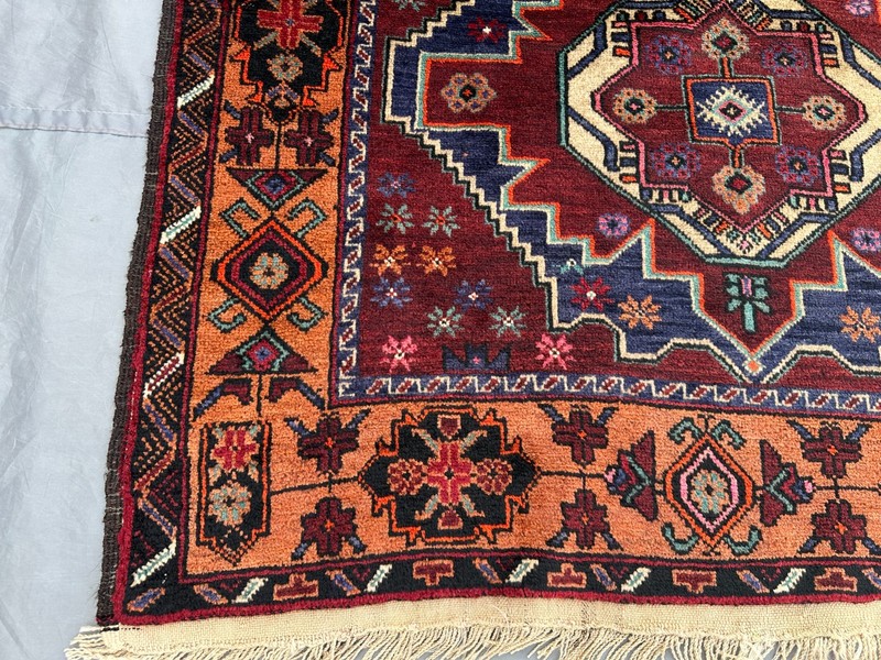 3'10 x 6'6 ft Vintage Afghan Rug Hand Knotted Wool Tribal Geometric Carpet gallery