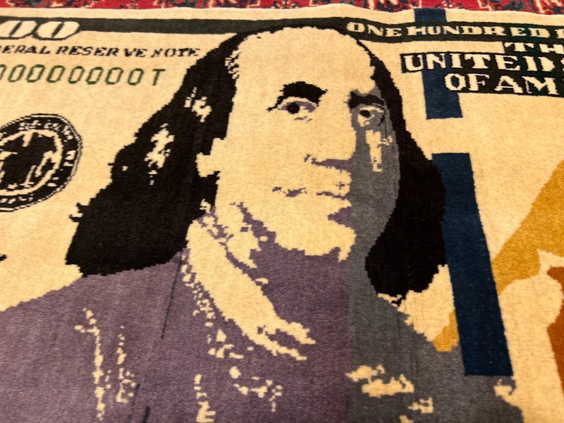 Stunning Fine Weave American US Currency Handmade Carpet gallery