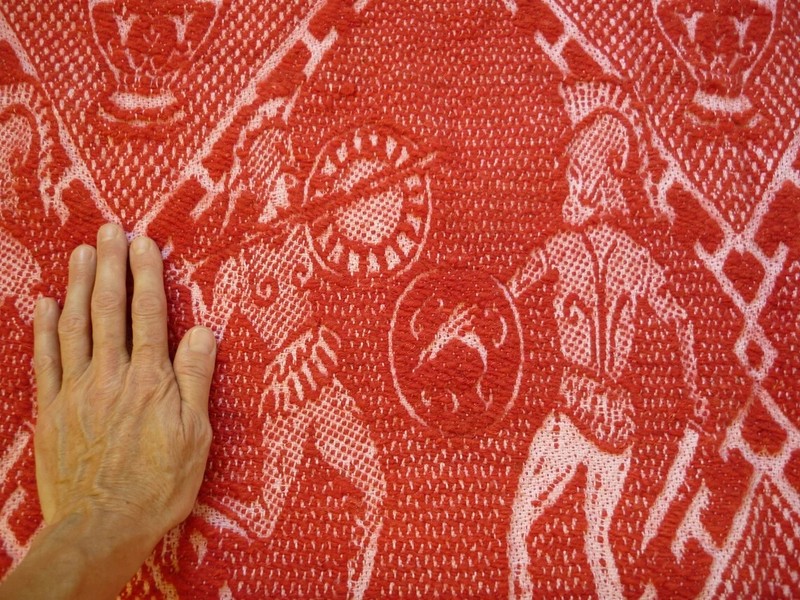 vintage,1950's,handmade,Greek wool rug,Xrami,tapestry,80'' x 65''(6'8'' x 5'5'') gallery
