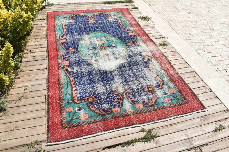 Turkish Rug 5x8 Handwoven Oushak Rug 161x269cm Natural Wool Carpet Muted Rug gallery