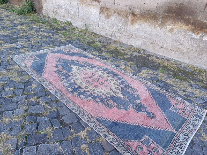 Turkish Arisaman Vintage Area Rug 3.77 x 8.33 ft , 4x8 Handmade Rug 115 x 254 cm gallery