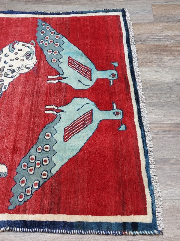 Turkish Bohemian Rug,(Tree Of Life)Nature Birds, Hunting Lion Area Rug, 4.5x7 Ft gallery