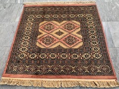 Vintage Afghan Jaldar Bokhara, Wool Area Rug, Traditional Carpet (2×3 ft.)