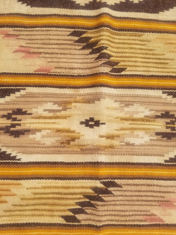 Vintage Traditional Handmade Navajo Weaving Wool Multicolor Kilim 6.4x4.8 ft gallery