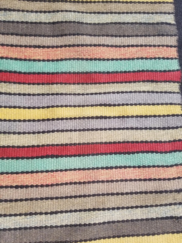 Vintage Traditional Handmade Anatolian Striped Wool Multicolor Kilim 4.3x2.2ft gallery