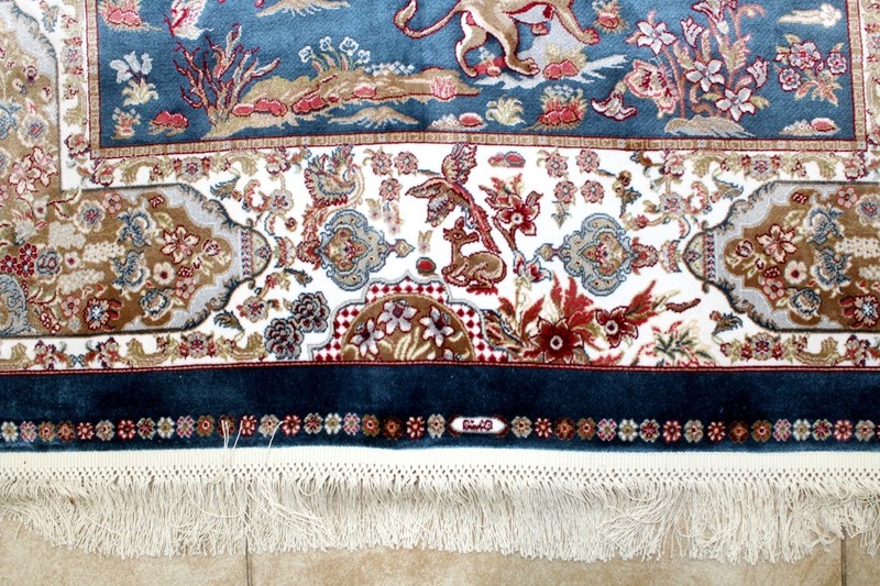 6X4 SPECTACULAR NEW 1000KPSI HI QLTY POWER LOOMED SILK QUOMM HUNTING TURKISH RUG gallery