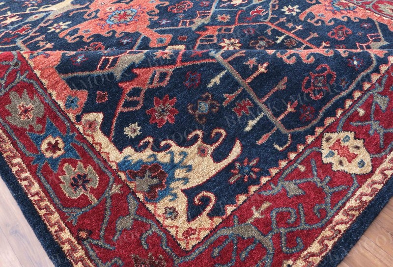 Womens Weavers Handmade Chaining Blue Tufted Wool Rug Without Tariff & Duty gallery