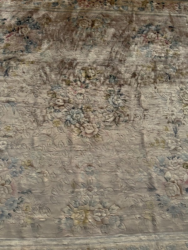 Vintage Fabulous Hand Knotted China Full Silk Square Rug 236x240 Cm gallery