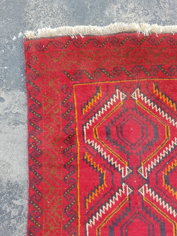 Vintage Hand Made Traditional Rug Oriental Wool Multicolor Carpet 223x56 cm gallery