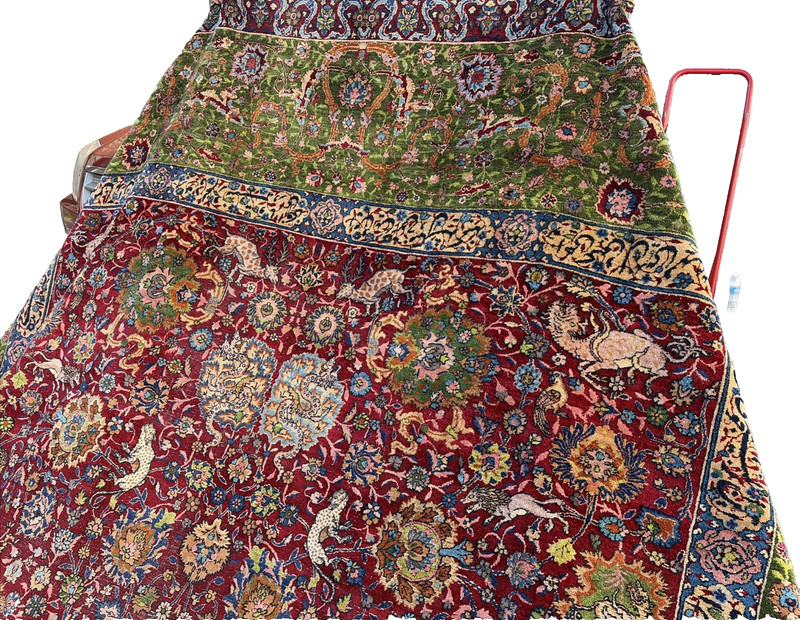 Auth: Antique Lavar Rug Spiral Tendril Classical Era Masterpiece 10x19 gallery