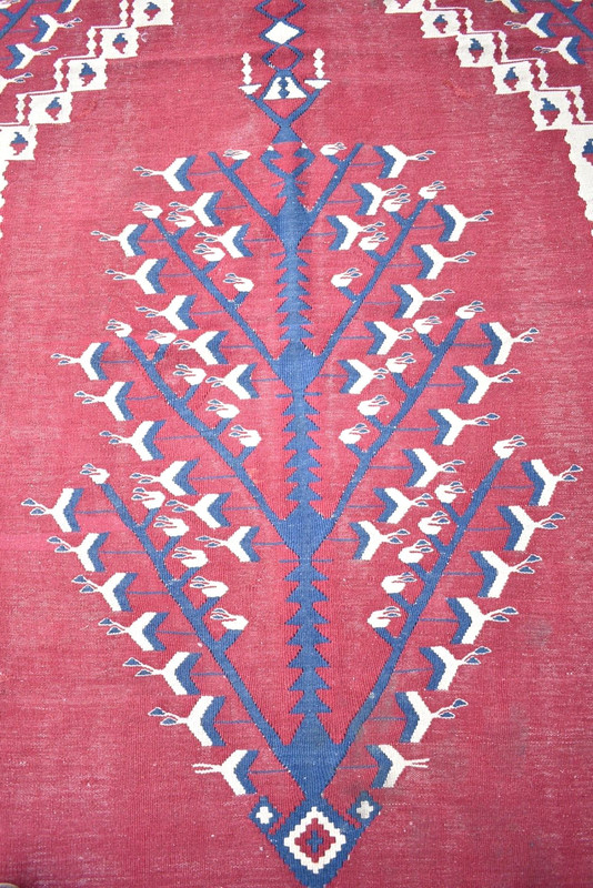 Turkish Rug 41'' x 67'' Vintage Flat Woven Rug Home Decor Rug Organic Wool Rug gallery