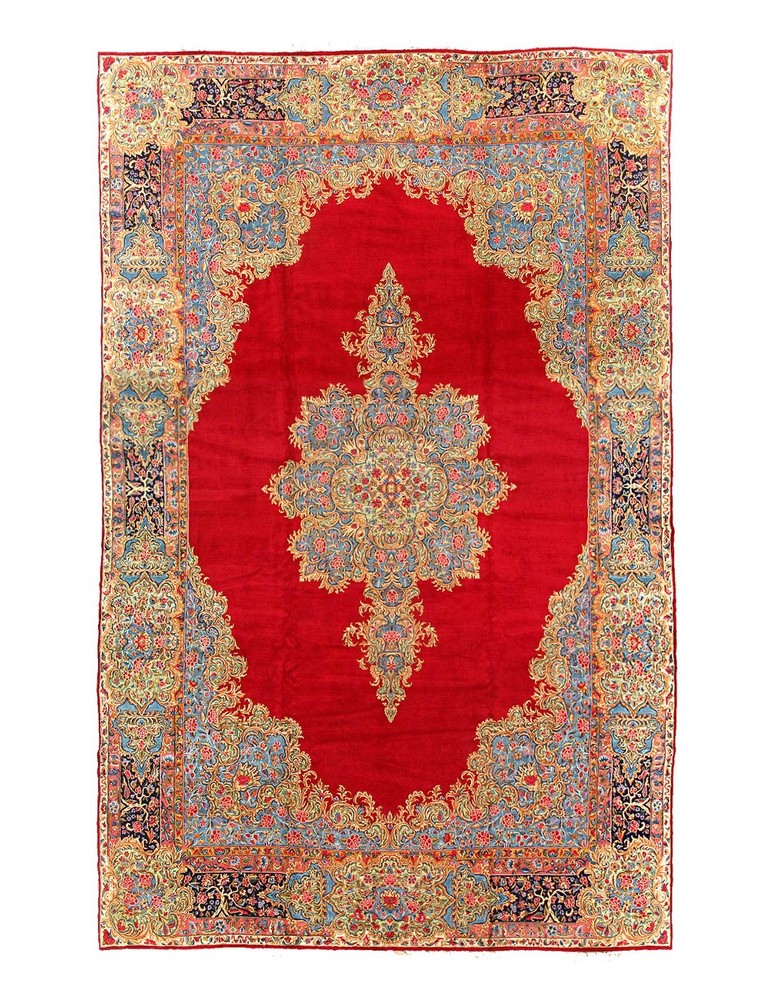 Red Oriental Antique Hand Knotted Wool 13' X 19'