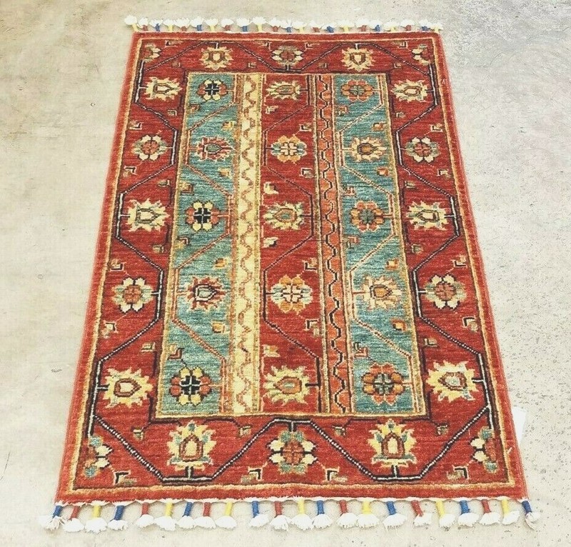 2'X3' UNIQUE HAND-KNOTTED CAUCASIAN SHIRVAN KAZAK TRIBAL VINTAGE WOOL MUTED RUG gallery