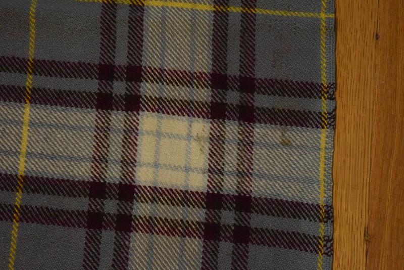 Vintage 100% Wool Fola Rug Plaid Fringed Made in England gallery