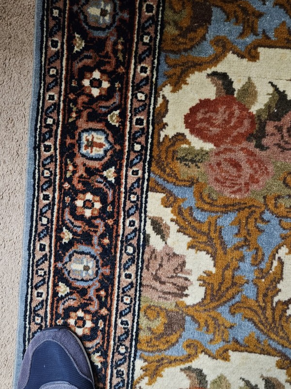Gorgeous Romanian "English Garden" 39"x39" Handmade Rug Signed Freshly Cleaned! gallery