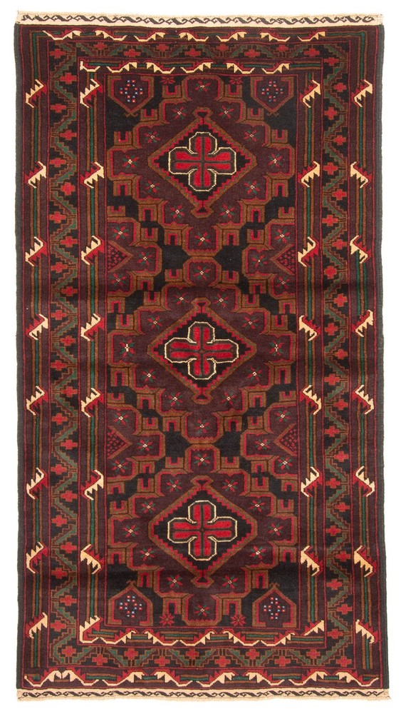 Vintage Hand-Knotted Carpet 3'6" x 6'7" Traditional Oriental Wool Area Rug