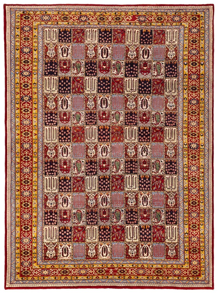 Vintage 8'2" x 10'11" Traditional Hand Knotted Vegetable Dye Wool Area Rug