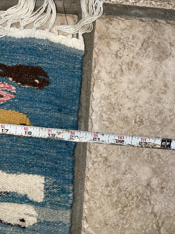 Beautiful ANTIQUE NAVAJO WOOL RUG 33”x20" HAND WOVEN THICK Southwest Native gallery