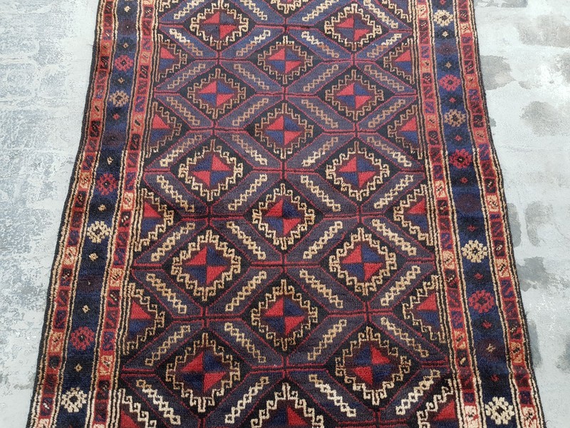 Classic Rug 6'6"x3'6" ft Nomadic Afghan Baloch Rug Vintage Wool Area rug ethnic gallery