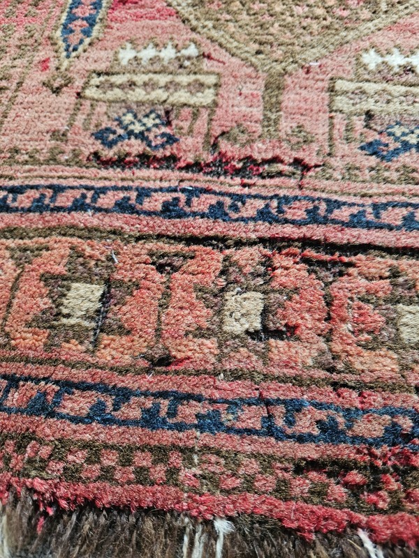 Vintage Afghan Rug. Hand Woven. 1976. Some Damage. 1005 gallery