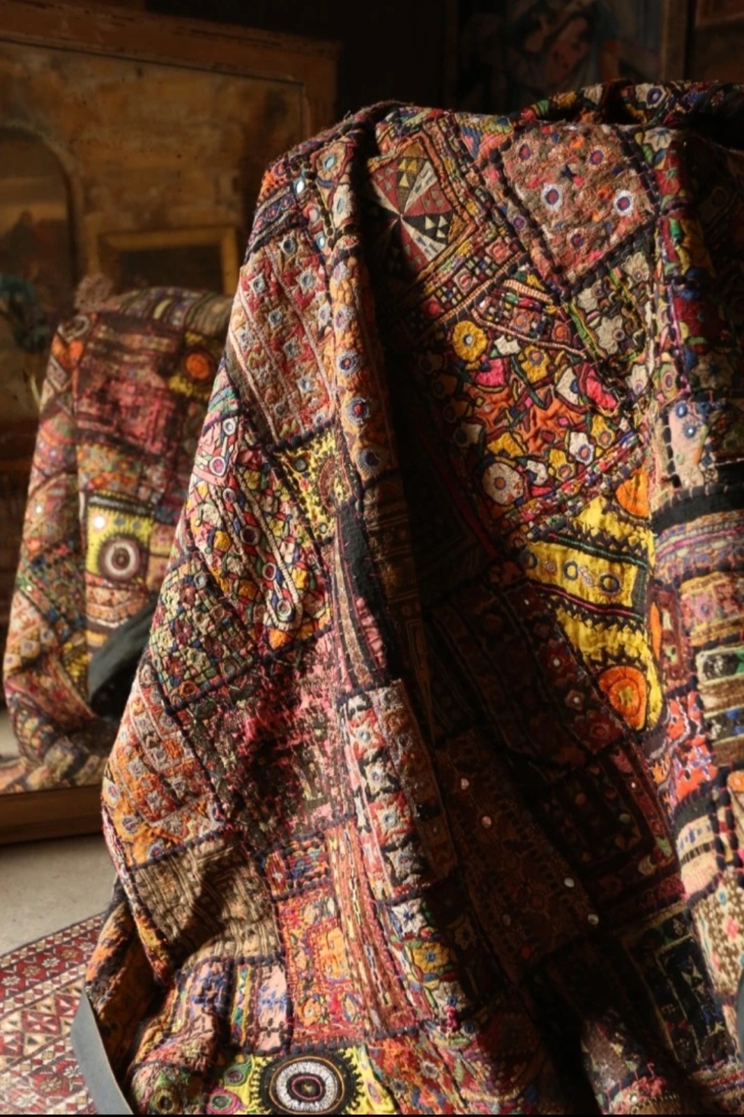 Gorgeous Mid 20th century Indian Banjara Rug/hanging gallery